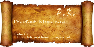 Pfeifauf Klemencia névjegykártya